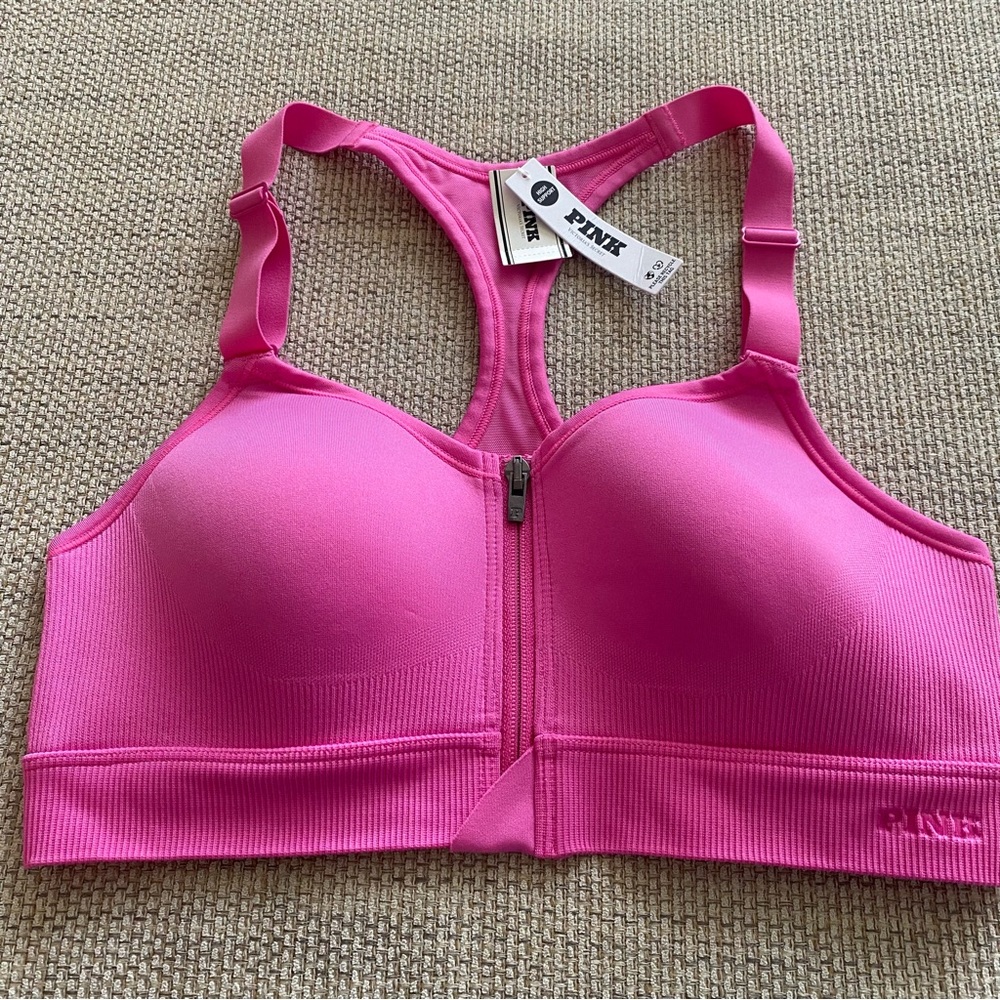 PINK Victoria's Secret Front-Zip Sports Bra in Pink - Picture 5 of 8